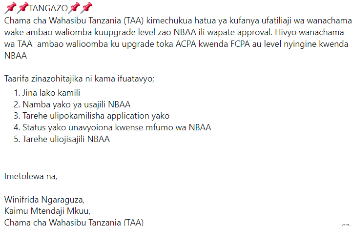 UPGRADE KUTOKA GA KWENDA LEVEL NYINGINE ZA NBAA